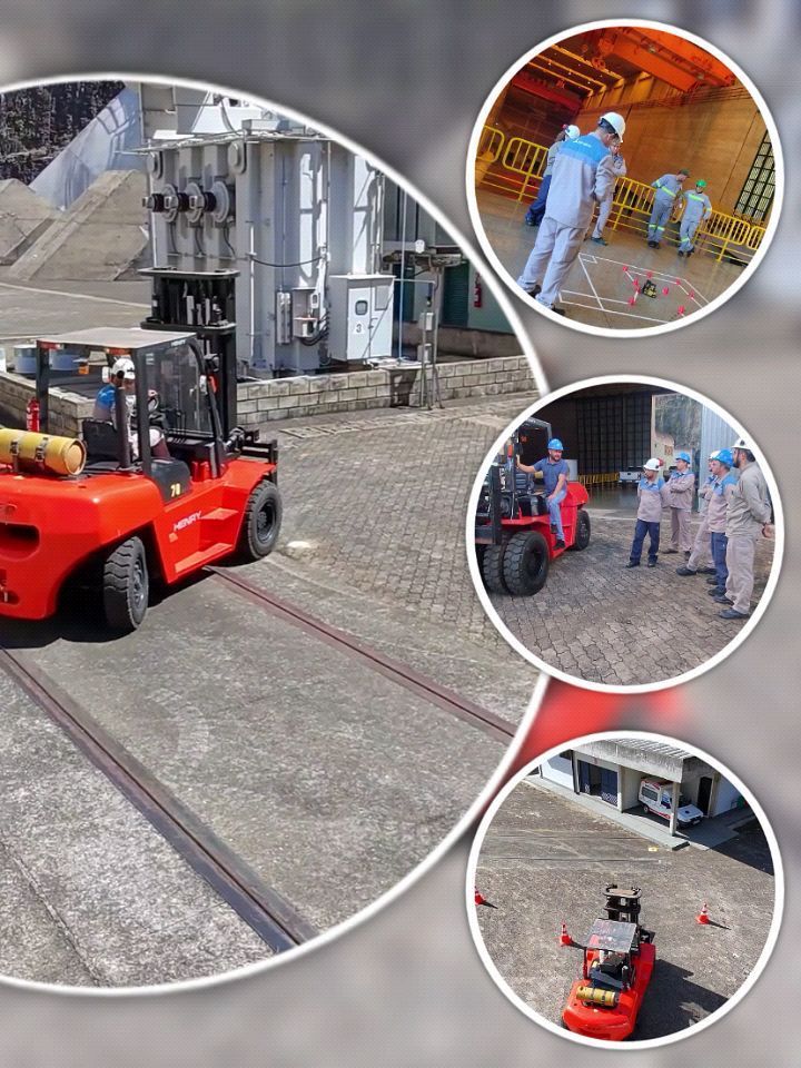 Treinamento prático de operação segura de empilhadeira